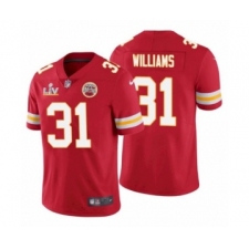 Men's  Kansas City Chiefs #31 Darrel Williams Red 2021 Super Bowl LV Jersey