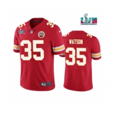 Men's Kansas City Chiefs #35 Jaylen Watson Red Super Bowl LVII Patch Vapor Untouchable Limited Stitched Jersey