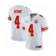 Men's  Kansas City Chiefs #4 Chad Henne White 2021 Super Bowl LV Jersey
