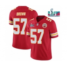 Men’s Kansas City Chiefs #57 Orlando Brown Red Super Bowl LVII Patch Vapor Untouchable Limited Stitched Jersey