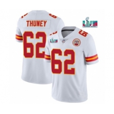 Men’s Kansas City Chiefs #62 Joe Thuney White Super Bowl LVII Patch Vapor Untouchable Limited Stitched Jersey