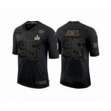 Men's  Kansas City Chiefs #95 Chris Jones Black 2021 Super Bowl LV Jersey