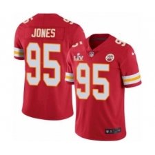 Men's  Kansas City Chiefs #95 Chris Jones Red 2021 Super Bowl LV Jersey