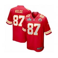 Women's Kansas City Chiefs #87 Travis Kelce Red Super Bowl LV Game Jersey