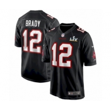 Men's  Tampa Bay Buccaneers #12 Tom Brady Black Super Bowl LV Bound Game jersey