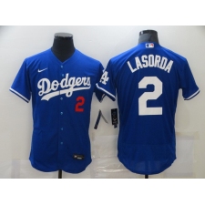 Men's Los Angeles Dodgers #2 Tommy Lasorda Nike Blue Jersey