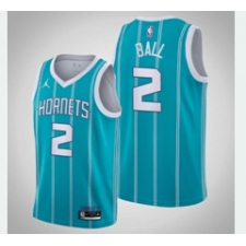 Men's Charlotte Hornets #2 Lamelo Ball Jordan Brand Teal 2020-21 Swingman Jersey