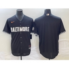 Men's Baltimore Orioles Blank Black 2023 City Connect Cool Base Stitched Jersey