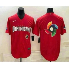 Men's Dominican Republic Baseball 2023 Red World Big Logo Classic Stitched Jersey