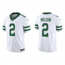 Men's Nike New York Jets #2 Zach Wilson White 2023 F.U.S.E. Vapor Limited Throwback Stitched Football Jersey