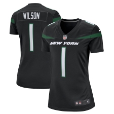 Women's New York Jets #1 Zach Wilson Nike Black 2021 NFL Draft First Round Pick Game Jersey