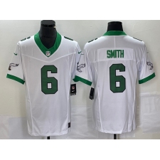 Men's Nike Philadelphia Eagles #6 DeVonta Smith White 2023 F.U.S.E. Vapor Limited Throwback Stitched Football Jersey