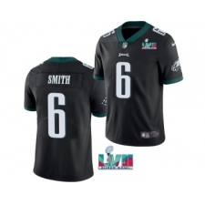 Men's Philadelphia Eagles #6 DeVonta Smith Black Super Bowl LVII Patch Vapor Untouchable Limited Stitched Jersey
