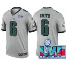 Men's Philadelphia Eagles #6 DeVonta Smith Limited Gray Inverted Super Bowl LVII Vapor Jersey