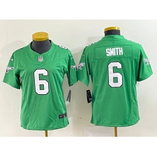 Women's Nike Philadelphia Eagles #6 DeVonta Smith Green 2023 F.U.S.E. Vapor Limited Throwback Stitched Football Jersey