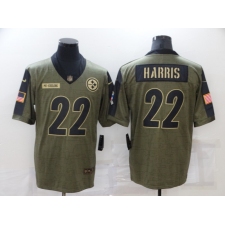 Men's Pittsburgh Steelers #22 Najee Harris Nike Olive 2021 Salute To Service Limited Player Jersey