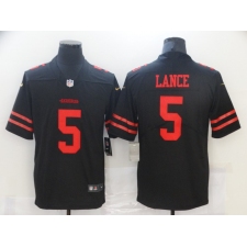 Men's San Francisco 49ers #5 Trey Lance Black Nike Scarlet Player Limited Jersey