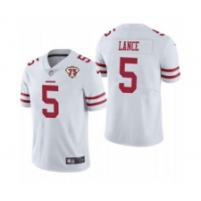 Men's San Francisco 49ers #5 Trey Lance White 2021 75th Anniversary Vapor Untouchable Limited Jersey