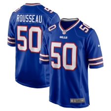 Men's Buffalo Bills #50 Gregory Rousseau Nike Royal 2021 NFL Draft First Round Pick Game Jersey