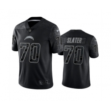 Men's Los Angeles Chargers #70 Rashawn Slater Black Reflective Limited Stitched Football Jersey