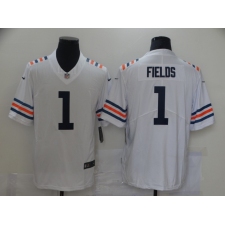 Men's Chicago Bears #1 Justin Fields Nike White 2021 Draft First Round Pick Alternate Limited Jersey