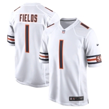 Men's Chicago Bears #1 Justin Fields Nike White 2021 NFL Draft First Round Pick Alternate Limited Jersey