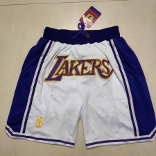 Men's Los Angeles Lakers White Shorts -006