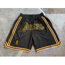 Men's Los Angeles Lakers Yellow and black city version of Juston retro Shorts