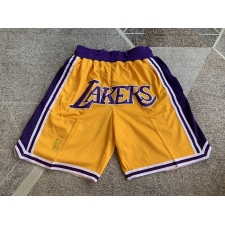 Men's Los Angeles Lakers Yellow vintage Juston pocket Shorts