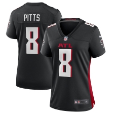 Women's Atlanta Falcons #8 Kyle Pitts Nike Black 2021 NFL Draft First Round Pick Player Game Jersey