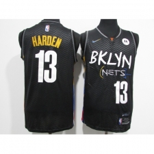 Men's Nike Brooklyn Nets #13 James Harden Black 2020-21 Swingman Jersey