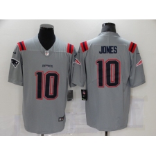 Men's New England Patriots #10 Mac Jones Gray Nike Silver Inverted Legend Jersey