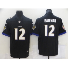 Men's Baltimore Ravens #12 Rashod Bateman Nike Black 2021 NFL Draft First Round Pick Leopard Jersey