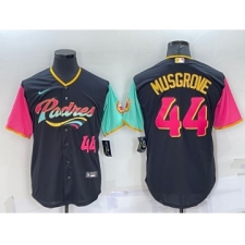Men's San Diego Padres #44 Joe Musgrove Number Black 2022 City Connect Cool Base Stitched Jersey