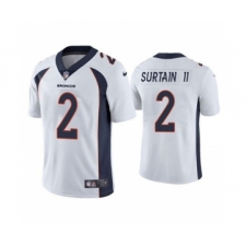 Men's Denver Broncos #2 Patrick Surtain II 2021 Football Draft White Vapor Untouchable Limited Jersey