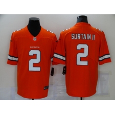 Men's Denver Broncos #2 Patrick Surtain II Nike Orange 2021 Draft First Round Pick Limited Jersey