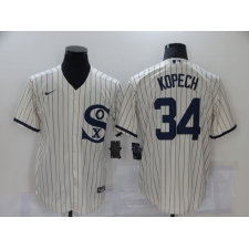 Men's Nike Chicago White Sox #34 Michael Kopech Cream Game 2021 Field of Dreams Jersey