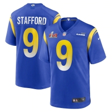 Youth Los Angeles Rams #9 Matthew Stafford Blue Nike Royal Super Bowl LVI Patch Jersey