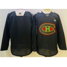 Men's Montreal Canadiens Blank 2022 Black Warm Up History Night Stitched Jersey