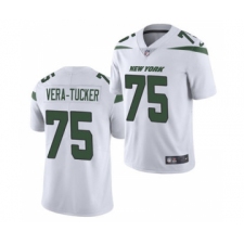 Men's New York Jets #75 Alijah Vera-Tucker 2021 Football Draft White Vapor Untouchable Limited Jersey