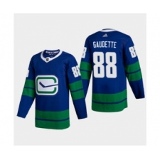 Men's Vancouver Canucks #88 Adam Gaudette 2020-21 Authentic Player Alternate Stitched Hockey Jersey Blue