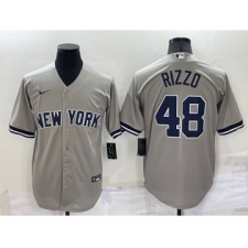 Men's New York Yankees #48 Anthony Rizzo Grey Stitched MLB Nike Cool Base Throwback Jersey
