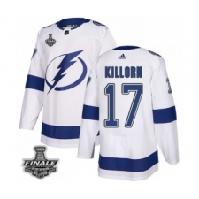 Men's Adidas Lightning #17 Alex Killorn White Home Authentic 2021 Stanley Cup Jersey