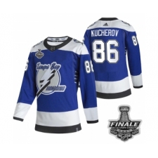 Men's Adidas Lightning #86 Nikita Kucherov Blue Home Authentic 2021 Stanley Cup Jersey