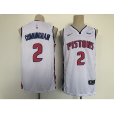 Men's Detroit Pistons #2 Cade Cunningham Fanatics Branded White 2021 Draft First Round Jersey
