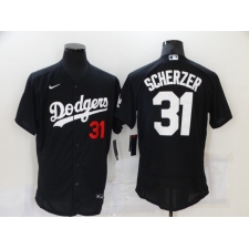 Men's Los Angeles Dodgers #31 Max Scherzer Black Elite Nike Jersey