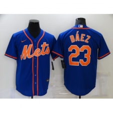 Men's Nike New York Mets #23 Javier Báez Blue Game Authentic Baseball Jersey