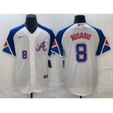 Men's Atlanta Braves #8 Eddie Rosario Number White 2023 City Connect Cool Base Stitched Jersey1