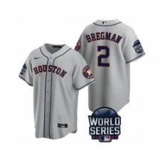 Men's Houston Astros #2 Alex Bregman 2021 Gray World Series Cool Base Stitched Baseball Jersey