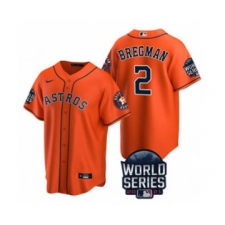 Men's Houston Astros #2 Alex Bregman 2021 Orange World Series Cool Base Stitched Baseball Jersey